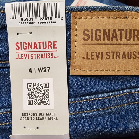 Signature Levi Straus Womens Jeans Size 4, 6, 8, 18 Mid Rise Slim Fit Boyfriend - Picture 3 of 7